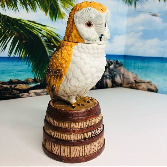 EZRA BROOKS Porcelain Collector Series Liquor Bottle Barn Owl Decanter - Picture 5 of 9